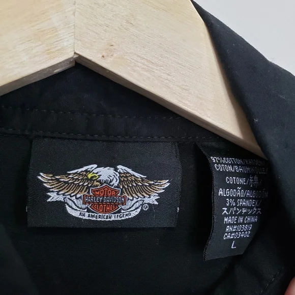 Harley Davidson Fitted Long Sleeve Button Up Top - Picture 9 of 11